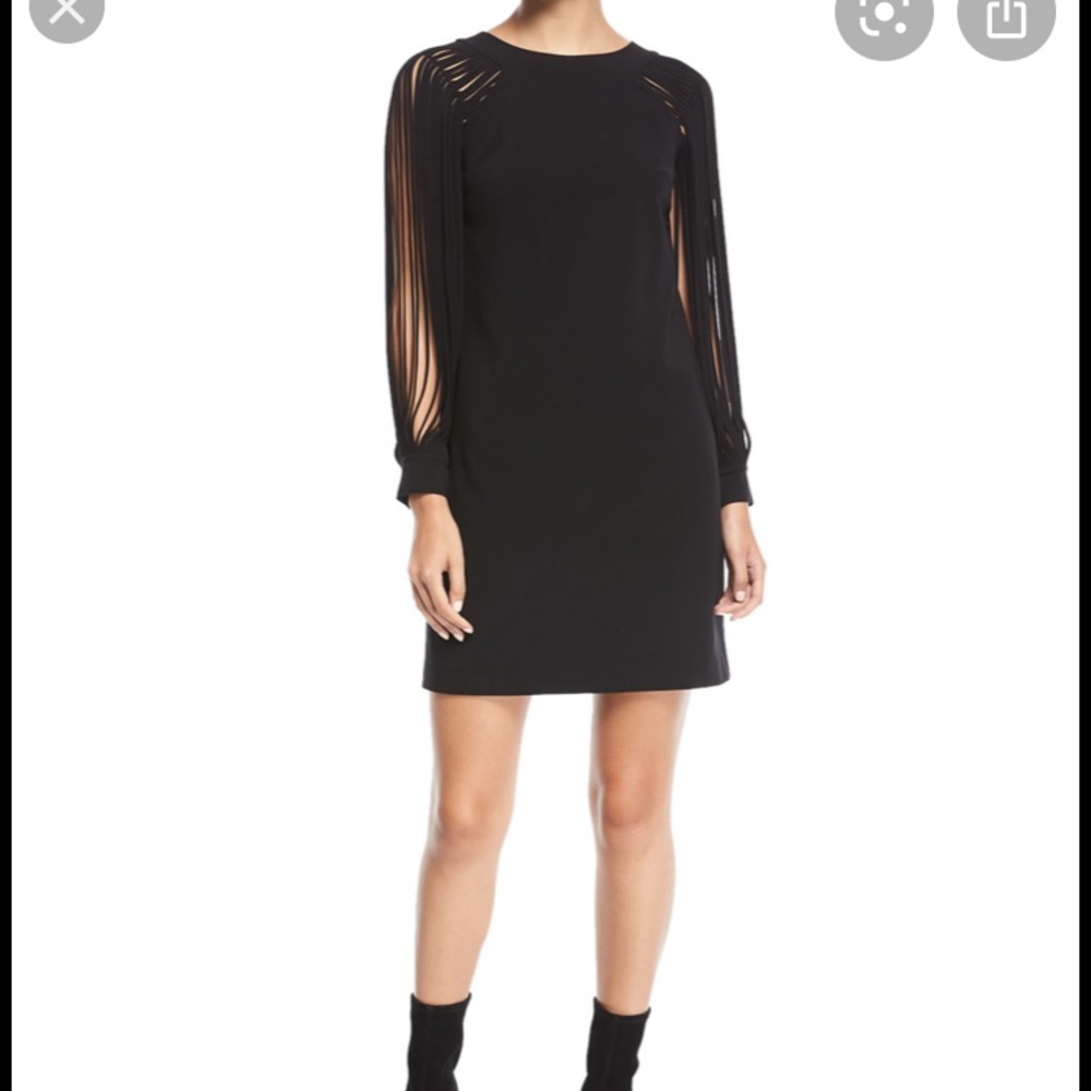 Halston Heritage slit long sleeve mini dress